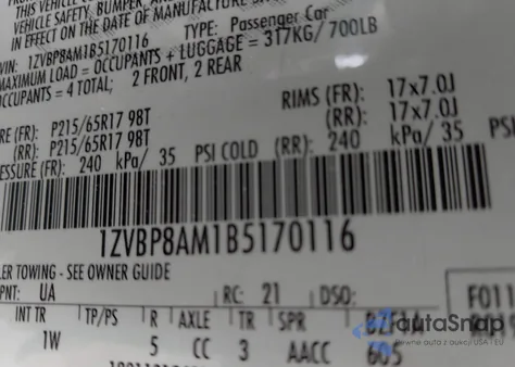 2011 Ford Mustang V6 from USA, damaged, VIN 1ZVBP8AM1B5170116